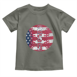 USA 250th Anniversary Baseball Toddler T Shirt Patriotic Athlete Gift TS12 Military Green Print Your Wear