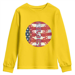 USA 250th Anniversary Baseball Youth Sweatshirt Patriotic Athlete Gift TS12 Daisy Print Your Wear