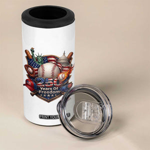 USA 250 Years Of Freedom Baseball Graphic 4 in 1 Can Cooler Tumbler TS12 Print Your Wear
