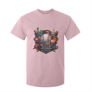 USA 250 Years Of Freedom Baseball Graphic T Shirt For Kid TS12 Light Pink Print Your Wear