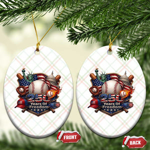 USA 250 Years Of Freedom Baseball Graphic Ceramic Ornament TS12 Print Your Wear