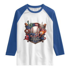 USA 250 Years Of Freedom Baseball Graphic Raglan Shirt TS12 White Royal Print Your Wear