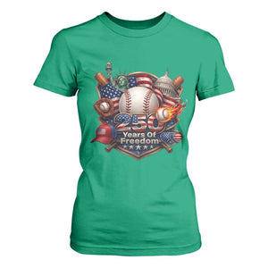 USA 250 Years Of Freedom Baseball Graphic T Shirt For Women TS12 Irish Green Print Your Wear