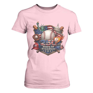 USA 250 Years Of Freedom Baseball Graphic T Shirt For Women TS12 Light Pink Print Your Wear