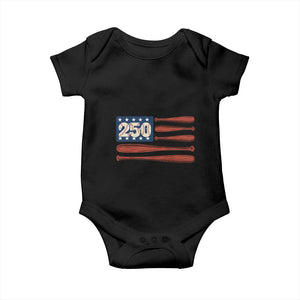 USA Flag Baseball Baby Onesie America 250th Anniversary Gift TS12 Black Print Your Wear