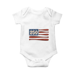 USA Flag Baseball Baby Onesie America 250th Anniversary Gift TS12 White Print Your Wear
