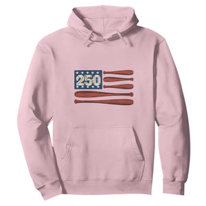 USA Flag Baseball Hoodie America 250th Anniversary Gift TS12 Light Pink Print Your Wear
