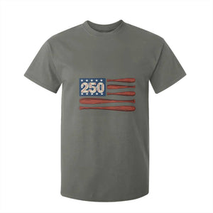 USA Flag Baseball T Shirt For Kid America 250th Anniversary Gift TS12 Military Green Print Your Wear