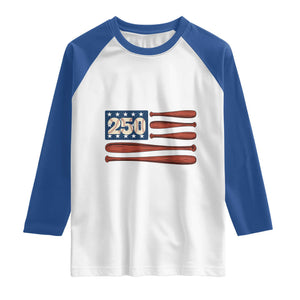 USA Flag Baseball Raglan Shirt America 250th Anniversary Gift TS12 White Royal Print Your Wear