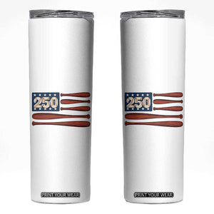 USA Flag Baseball Skinny Tumbler America 250th Anniversary Gift TS12 White Print Your Wear