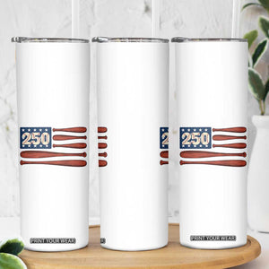 USA Flag Baseball Skinny Tumbler America 250th Anniversary Gift TS12 Print Your Wear