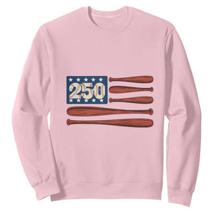USA Flag Baseball Sweatshirt America 250th Anniversary Gift TS12 Light Pink Print Your Wear