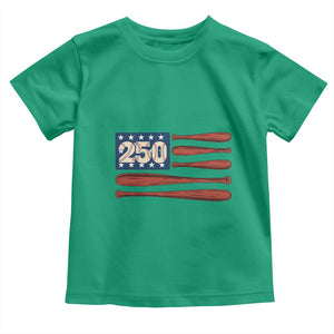 USA Flag Baseball Toddler T Shirt America 250th Anniversary Gift TS12 Irish Green Print Your Wear