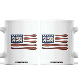 USA Flag Baseball Coffee Mug America 250th Anniversary Gift TS12 White Print Your Wear