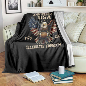 Patriotic Bald Eagle Football Throw Blanket America 250th Anniversary Gift TS12 Print Your Wear