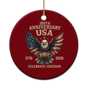 Patriotic Bald Eagle Football Ceramic Ornament America 250th Anniversary Gift TS12 1pc Red Print Your Wear