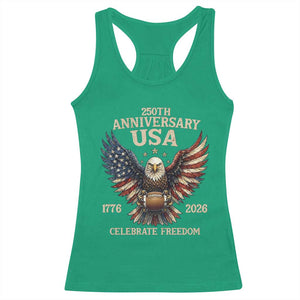 Patriotic Bald Eagle Football Racerback Tank Top America 250th Anniversary Gift TS12 Irish Green Print Your Wear