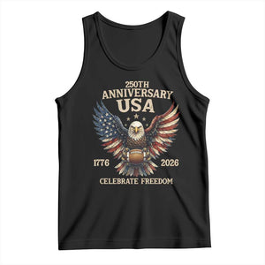 Patriotic Bald Eagle Football Tank Top America 250th Anniversary Gift TS12 Black Print Your Wear