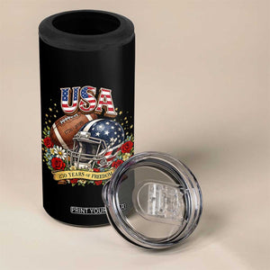 Patriotic Floral Baseball 4 in 1 Can Cooler Tumbler USA 250th Anniversary Gift TS12 Print Your Wear