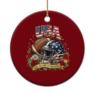 Patriotic Floral Baseball Ceramic Ornament USA 250th Anniversary Gift TS12 1pc Red Print Your Wear