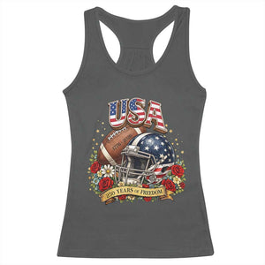 Patriotic Floral Baseball Racerback Tank Top USA 250th Anniversary Gift TS12 Dark Heather Print Your Wear