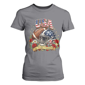 Patriotic Floral Baseball T Shirt For Women USA 250th Anniversary Gift TS12 Charcoal Print Your Wear