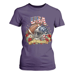 Patriotic Floral Baseball T Shirt For Women USA 250th Anniversary Gift TS12 Purple Print Your Wear