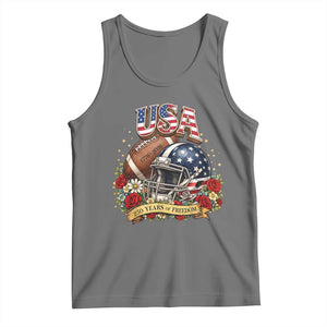 Patriotic Floral Baseball Tank Top USA 250th Anniversary Gift TS12 Black Heather Print Your Wear