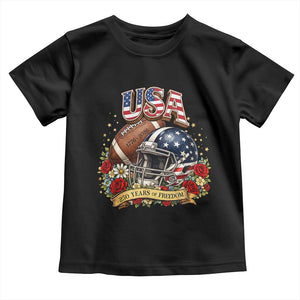 Patriotic Floral Baseball Toddler T Shirt USA 250th Anniversary Gift TS12 Black Print Your Wear