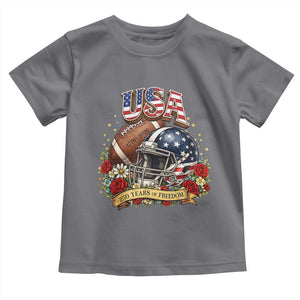 Patriotic Floral Baseball Toddler T Shirt USA 250th Anniversary Gift TS12 Charcoal Print Your Wear