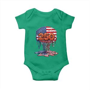 Patriotic Basketball Drip Baby Onesie USA 250th Anniversary Gift TS12 Irish Green Print Your Wear