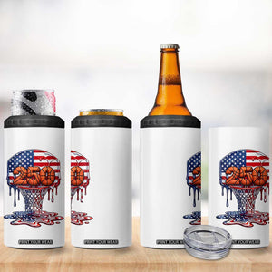 Patriotic Basketball Drip 4 in 1 Can Cooler Tumbler USA 250th Anniversary Gift TS12 Print Your Wear