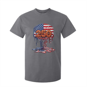 Patriotic Basketball Drip T Shirt For Kid USA 250th Anniversary Gift TS12 Charcoal Print Your Wear