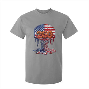 Patriotic Basketball Drip T Shirt For Kid USA 250th Anniversary Gift TS12 Sport Gray Print Your Wear