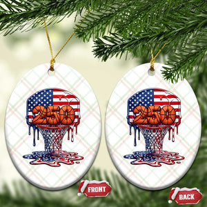 Patriotic Basketball Drip Ceramic Ornament USA 250th Anniversary Gift TS12 Print Your Wear