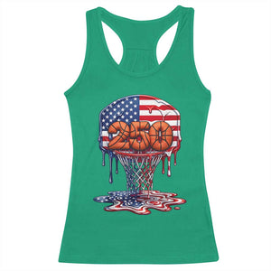 Patriotic Basketball Drip Racerback Tank Top USA 250th Anniversary Gift TS12 Irish Green Print Your Wear
