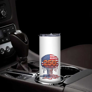 Patriotic Basketball Drip Skinny Tumbler USA 250th Anniversary Gift TS12 Print Your Wear