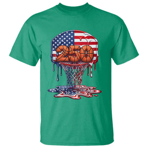 Patriotic Basketball Drip T Shirt USA 250th Anniversary Gift TS12 Irish Green Print Your Wear