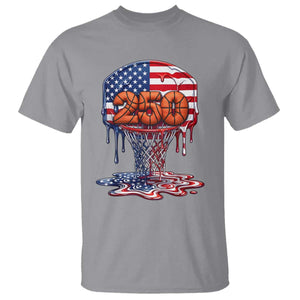 Patriotic Basketball Drip T Shirt USA 250th Anniversary Gift TS12 Sport Gray Print Your Wear