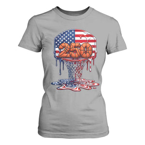 Patriotic Basketball Drip T Shirt For Women USA 250th Anniversary Gift TS12 Sport Gray Print Your Wear