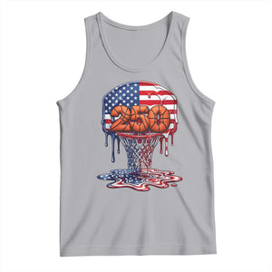 Patriotic Basketball Drip Tank Top USA 250th Anniversary Gift TS12 Athletic Heather Print Your Wear