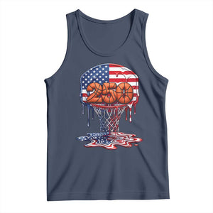 Patriotic Basketball Drip Tank Top USA 250th Anniversary Gift TS12 Navy Print Your Wear