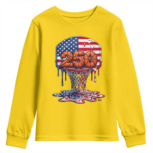 Patriotic Basketball Drip Youth Sweatshirt USA 250th Anniversary Gift TS12 Daisy Print Your Wear