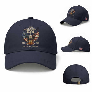 250 Years Of Freedom Basketball Baseball Cap Patriotic Athlete Gift TS12 Baseball Cap Universal Fit Navy Print Your Wear