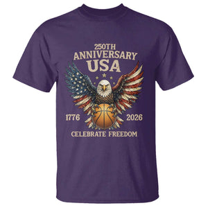 250 Years Of Freedom Basketball T Shirt Patriotic Athlete Gift TS12 Purple Print Your Wear