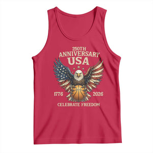 250 Years Of Freedom Basketball Tank Top Patriotic Athlete Gift TS12 Red Print Your Wear