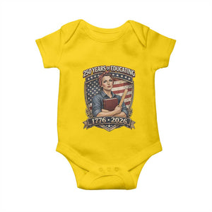 250 Years Of Educating America Baby Onesie Proud Teacher Patriotic Gift TS12 Daisy Print Your Wear
