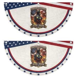 Firefighter USA 250th Anniversary Gift Patriotic Fan Flag 250 Years Of Courage