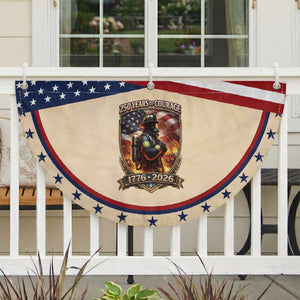 Firefighter USA 250th Anniversary Gift Patriotic Fan Flag 250 Years Of Courage
