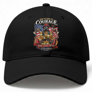 Patriotic Firefighter 250 Years Of Courage USA Anniversary Gift Baseball Cap TS12 Print Your Wear